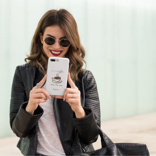 Cute Personalized Coffee Lover Minimalist Case-Mate iPhone Case (Creator Uploaded)