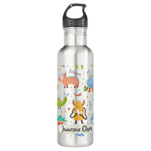 Cute Personalized Colourful Dinosaur Alien Kids 710 Ml Water Bottle