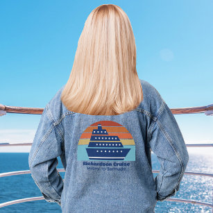 Cute Personalized Cruise Ship Sunset Girls Trip Denim Jacket