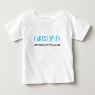 Cute Personalized Current Family Favourite Boy Blu Baby T-Shirt