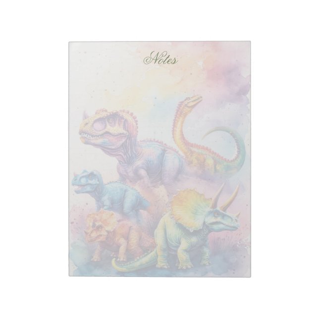 Cute Personalized Dino Notepad (Rotated)