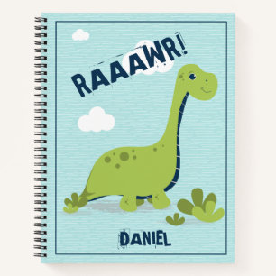 Cute Personalized Dinosaur Notebook