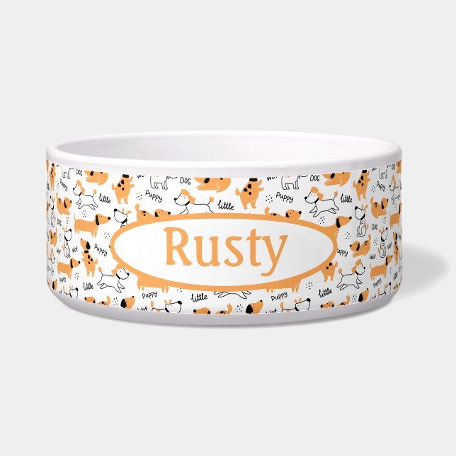 Cute Personalized Dog Bowl (Front)