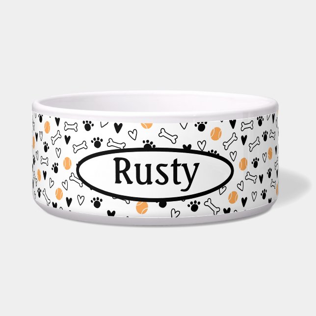 Cute Personalized Dog Bowl (Front)