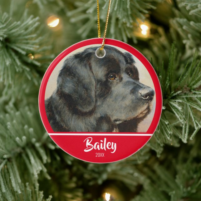 Cute Personalized Dog Photo Ceramic Ornament (Tree)