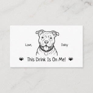 Cute Personalized Dog Wedding Drink Ticket Enclosure Card