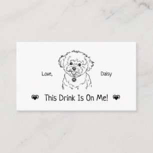 Cute Personalized Dog Wedding Drink Ticket Enclosure Card