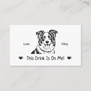 Cute Personalized Dog Wedding Drink Ticket Enclosure Card