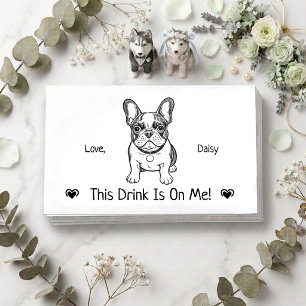 Cute Personalized Dog Wedding Drink Ticket Enclosure Card
