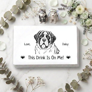 Cute Personalized Dog Wedding Drink Ticket Enclosure Card
