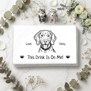 Cute Personalized Dog Wedding Drink Ticket Enclosure Card
