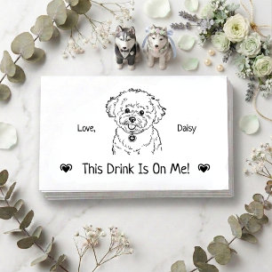Cute Personalized Dog Wedding Drink Ticket Enclosure Card