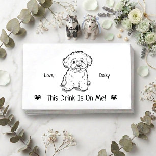 Cute Personalized Dog Wedding Drink Ticket Enclosure Card