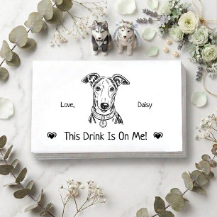 Cute Personalized Dog Wedding Drink Ticket Enclosure Card