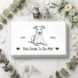 Cute Personalized Dog Wedding Drink Ticket Enclosure Card