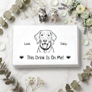 Cute Personalized Dog Wedding Drink Ticket Enclosure Card