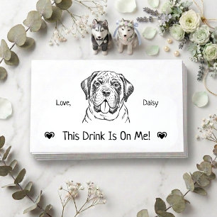 Cute Personalized Dog Wedding Drink Ticket Enclosure Card
