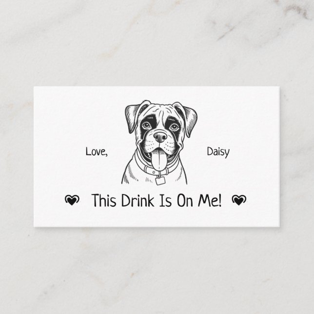 Cute Personalized Dog Wedding Drink Ticket Enclosure Card (Front)