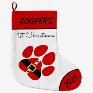 Cute Personalized Dog's 1st Christmas Stocking