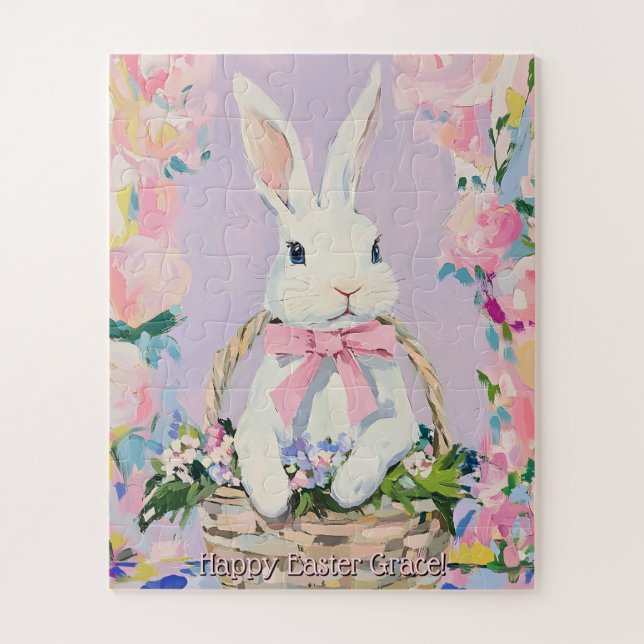 Cute Personalized Easter Bunny Puzzle (Vertical)