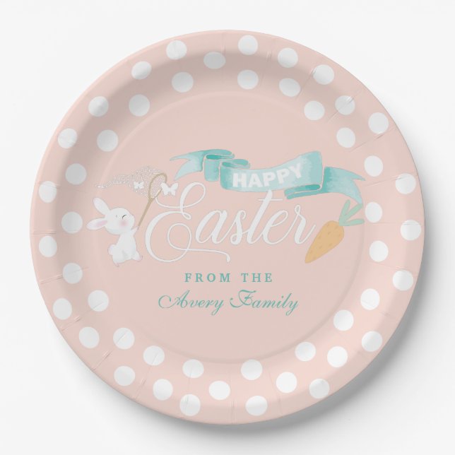 Cute Personalized Easter Paper Plate (Front)