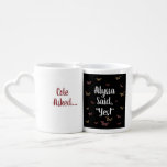 Cute Personalized Engagement Mug Set<br><div class="desc">This mug set was originally created as a Christmas gift for my niece and her fiance. I tried to capture their excitement with the way the text is laid out, and used a popular burgundy, pink, and gold colour scheme. Even if the wedding colours end up being completely different, these...</div>