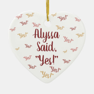 Cute Personalized Engagement Ornament