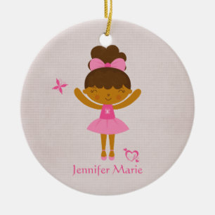 Cute personalized ethnic ballerina ornament