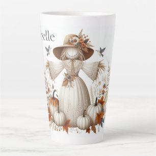 Cute Personalized Faceless Scarecrow Latte Mug