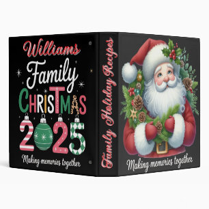 Cute Personalized Family Christmas 2025 Binder
