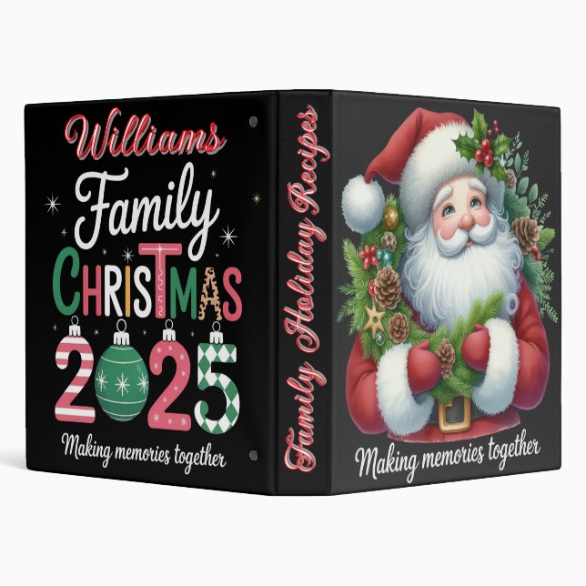 Cute Personalized Family Christmas 2025 Binder (Background)