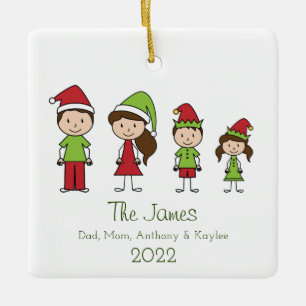 Cute Personalized Family Christmas Ceramic Ornamen Ornament