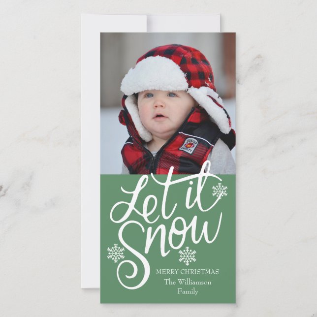 Cute Personalized Family Christmas Photo Card (Front)