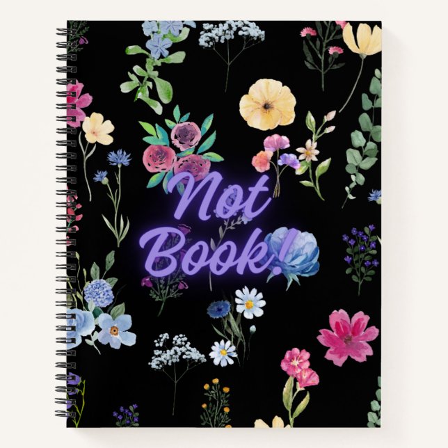 Cute Personalized Field Wildflower Pattern  Notebook (Front)