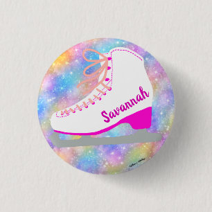 Cute Personalized Figure Skating 1 Inch Round Button