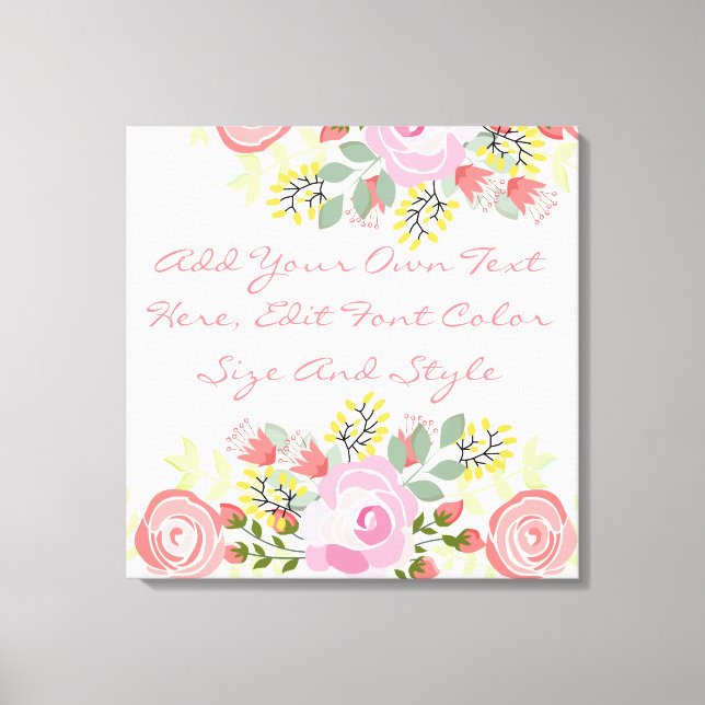 Cute personalized floral canvas print (Front)