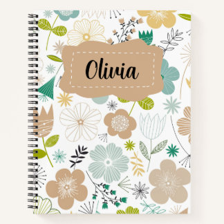 Cute Personalized Floral kids Notebook