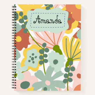 Cute Personalized Floral kids Notebook