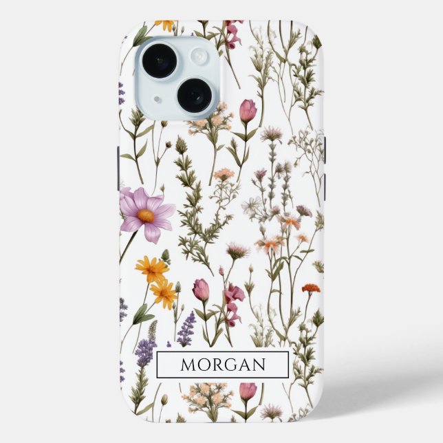 Cute Personalized Floral Wildflower  Case-Mate iPhone Case (Back)