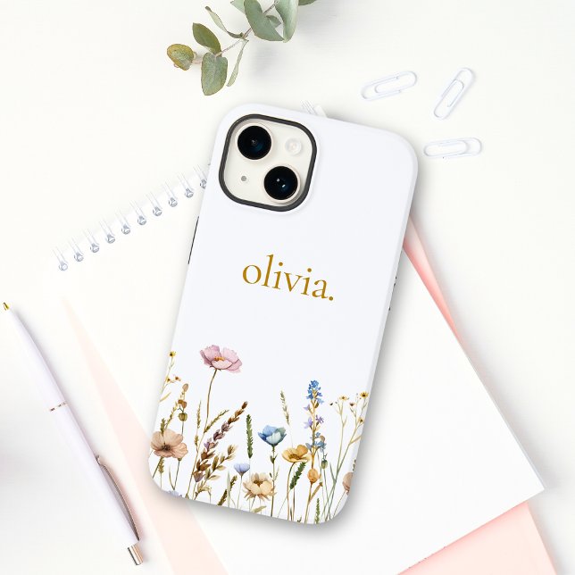 Cute Personalized Floral Wildflower  Case-Mate iPhone Case (Creator Uploaded)