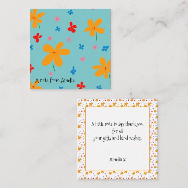 Cute Personalized Flower Card (Front/Back)