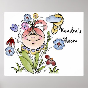 Cute Personalized Flower Garden Fairy Poster