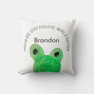 Cute Personalized frog inspirational quote Throw Pillow