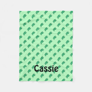 Cute personalized frog pattern fleece blanket