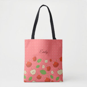 Cute Personalized Fruit Print Tote Bag