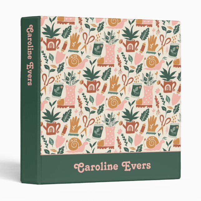 Cute Personalized Gardening Gift Binder (Front/Spine)