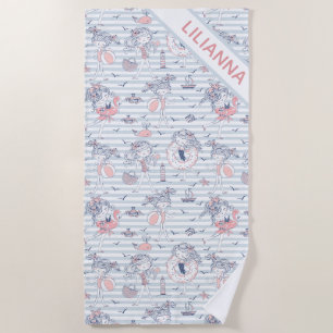 Cute Personalized Girly Summertime Fun  Beach Towe Beach Towel