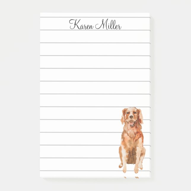 Cute Personalized Golden Retriever  Post-it Notes (Front)