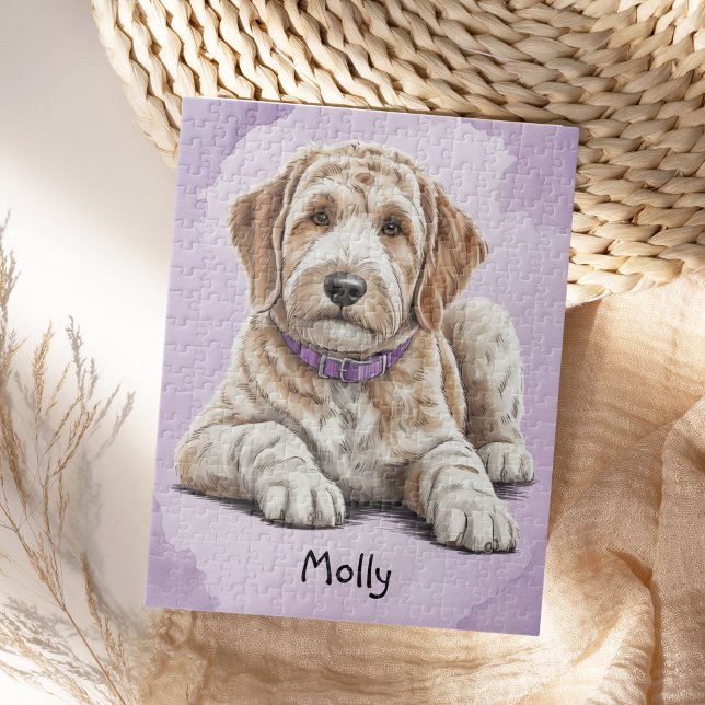 Cute Personalized Goldendoodle Jigsaw Puzzle (Creator Uploaded)