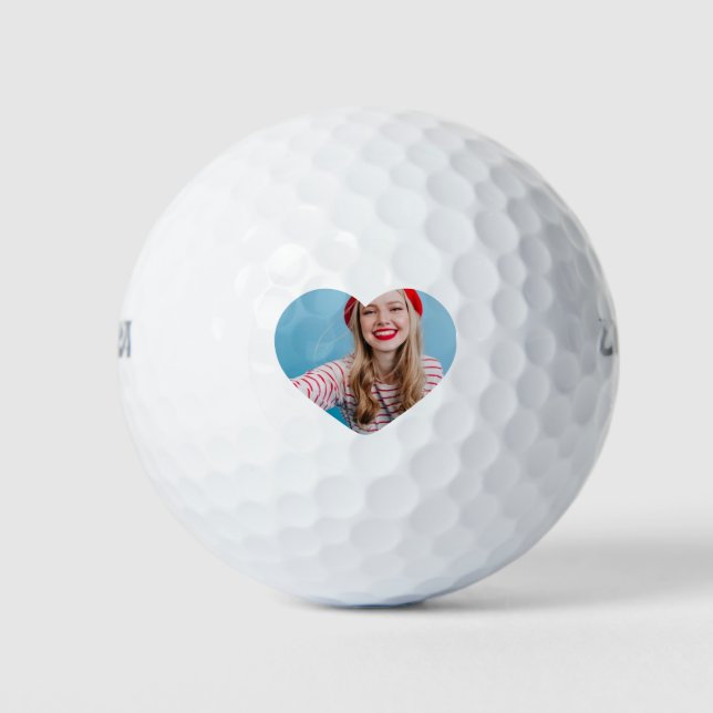 Cute personalized golf ball photo Golfer Gift idea (Front)